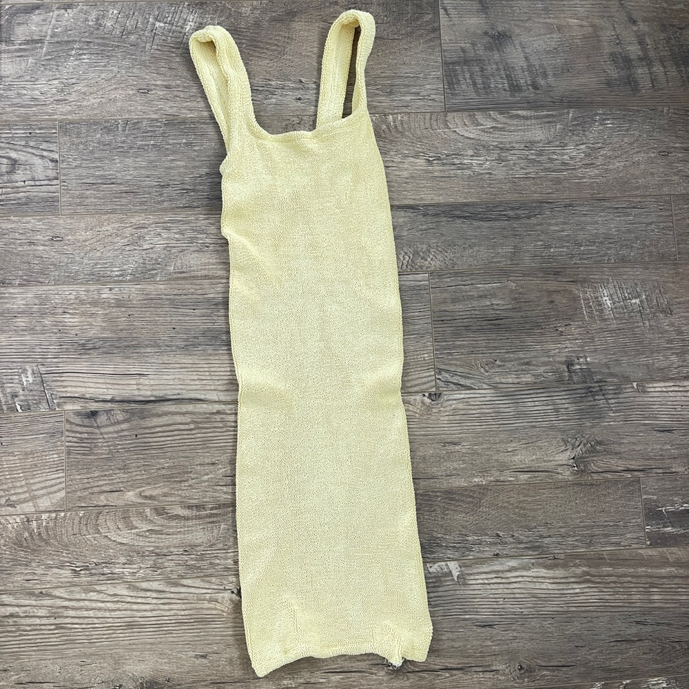 Hunza G swim dress one size butter yellow